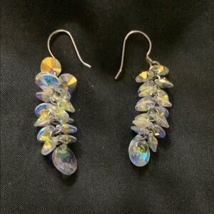 Elegant Silver and Iridescent Earrings